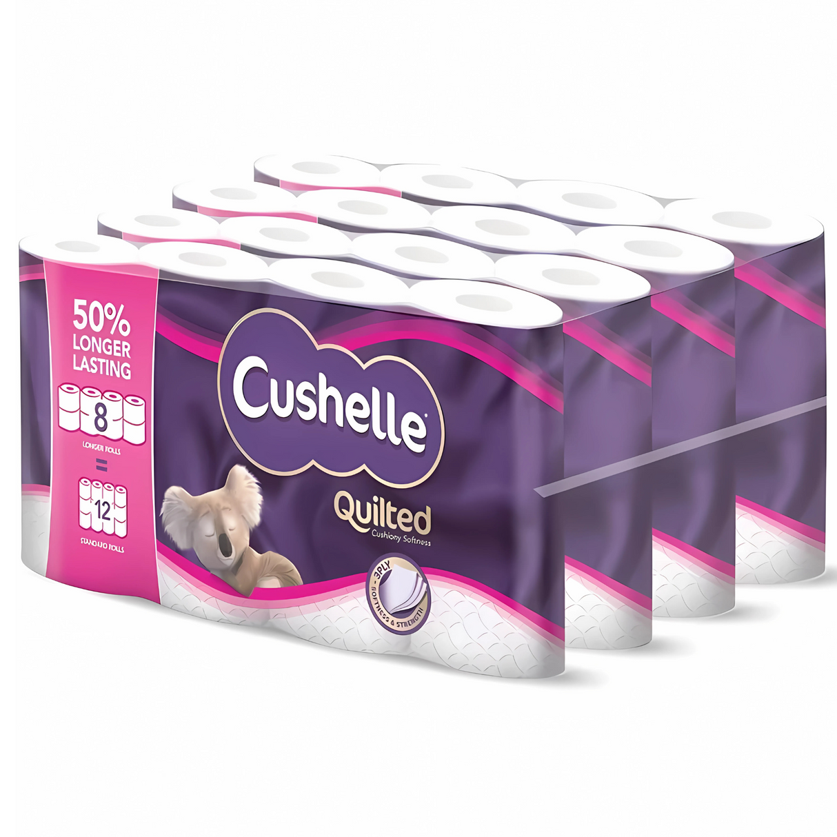 Cushelle 3 Ply Quilted Toilet Roll White | Pack of 32