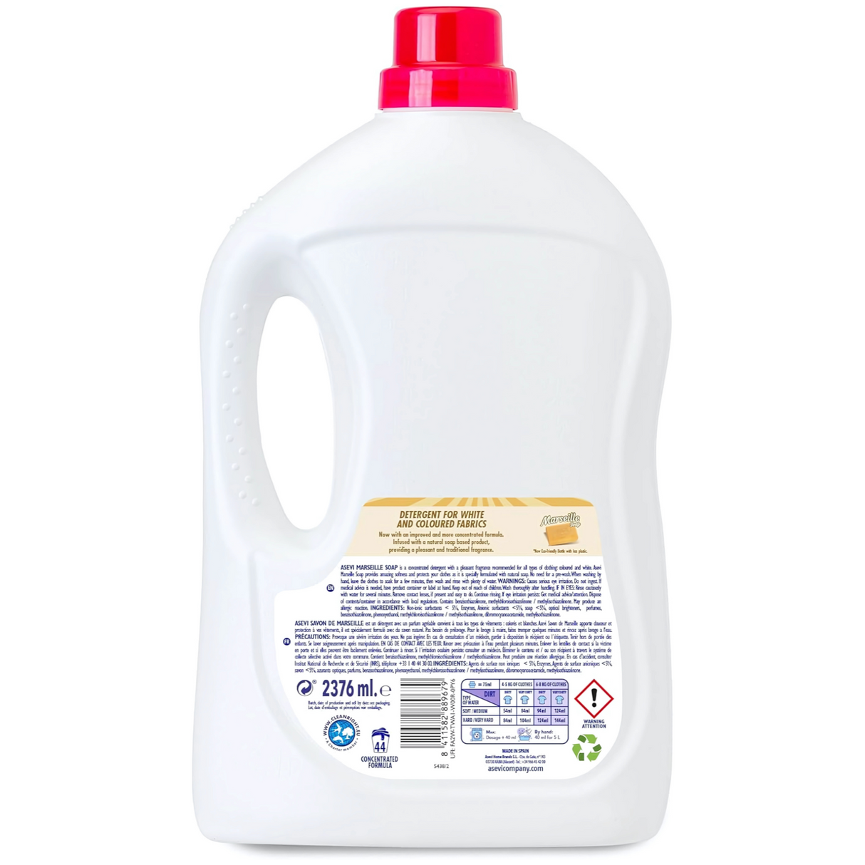 Asevi Marseille Soap Laundry Detergent 2376ml (44 Washes)