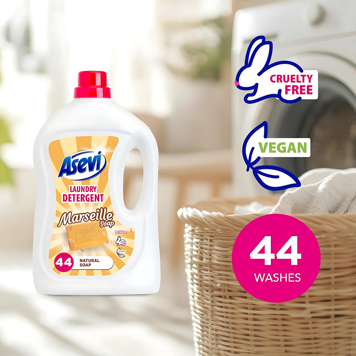 Asevi Marseille Soap Laundry Detergent 2376ml (44 Washes)