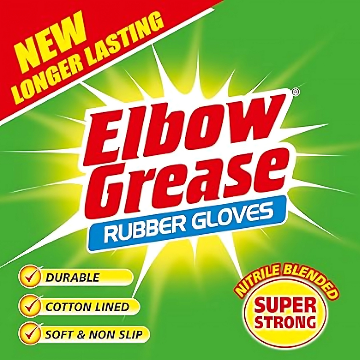 Elbow Grease Rubber Gloves 1 Pair - Large