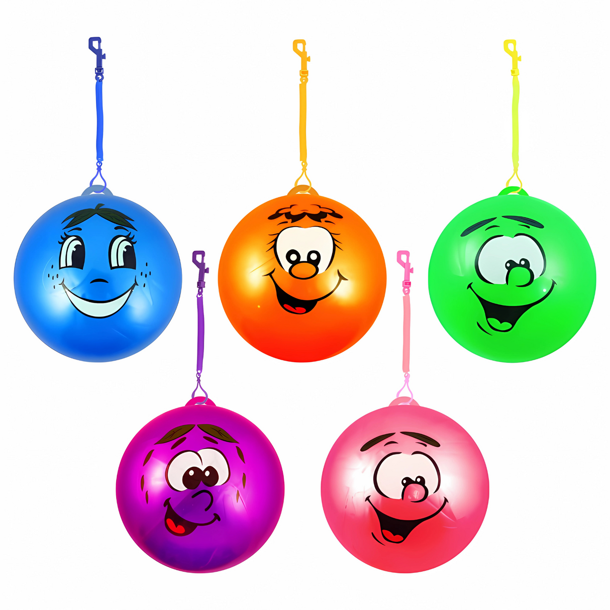 Assorted Fruit Smiley PVC Football Keychains