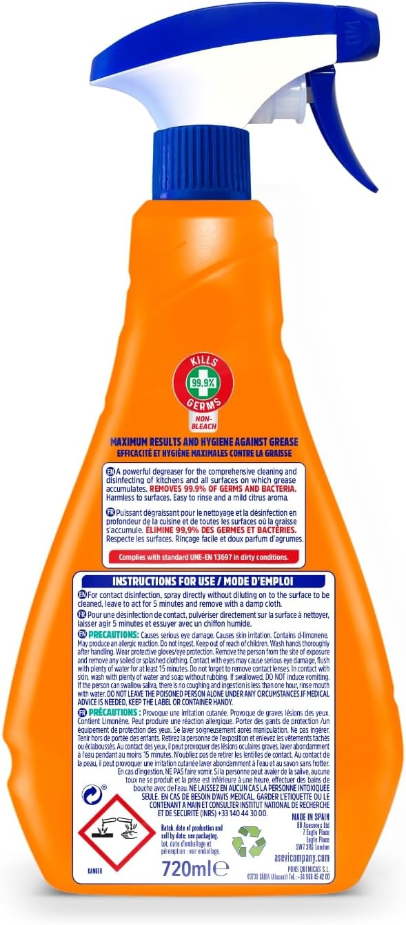 Asevi Power Degreaser Cleaning Spray 750ml | Pack of 12