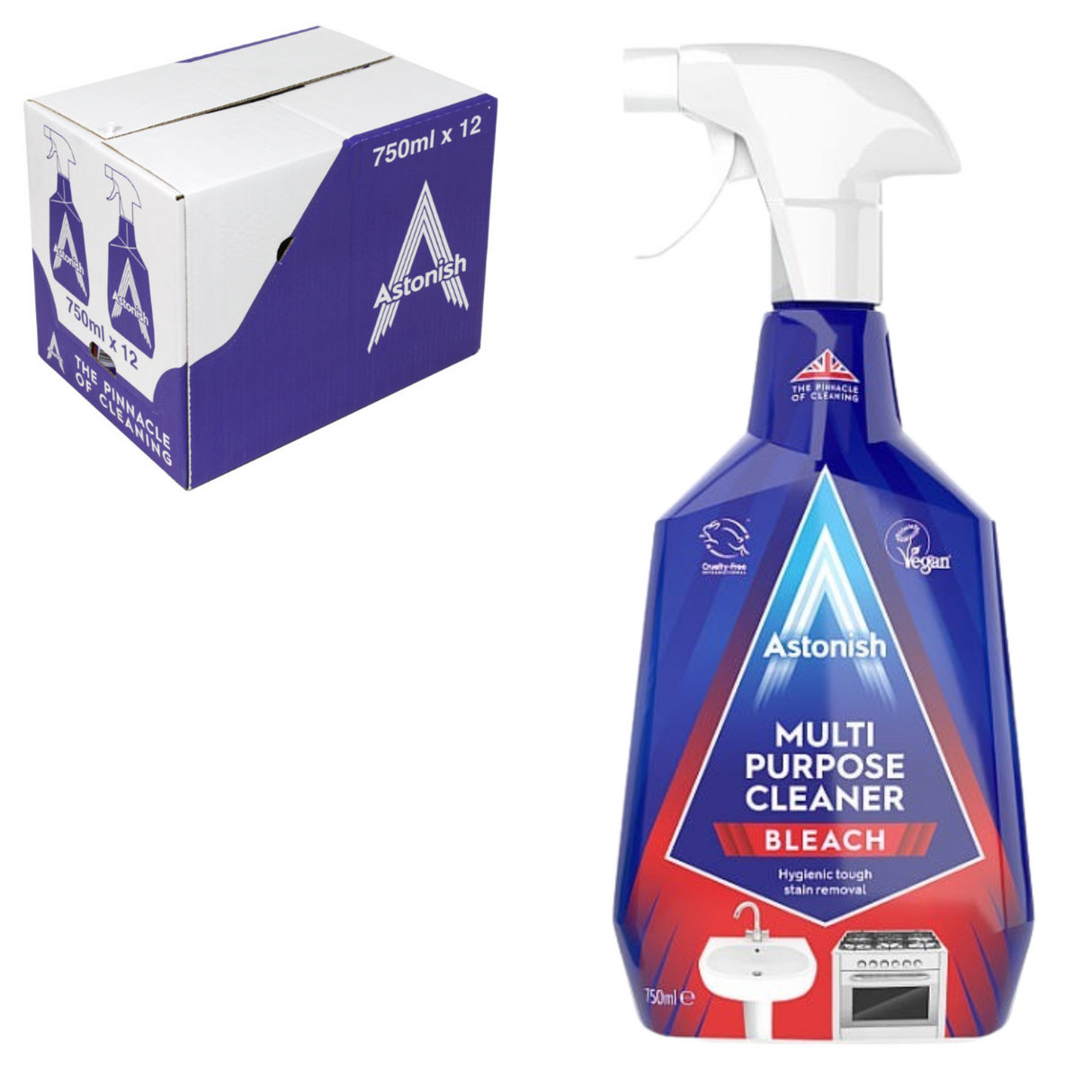 Astonish Multipurpose Cleaner with Bleach Trigger 750ml | Pack of 12