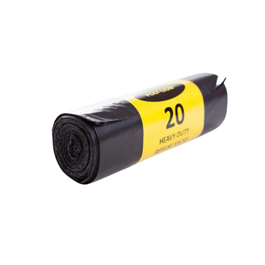 Poly-Lion Black Heavy Duty 50L Refuse Sacks 20s