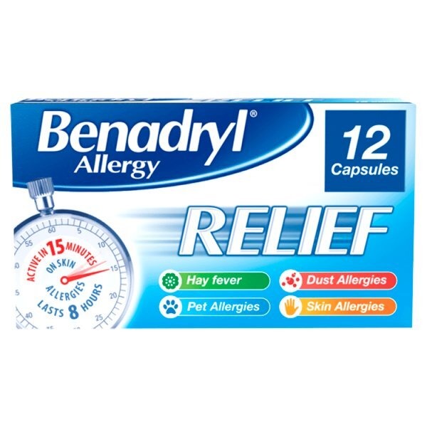 Benadryl Allergy & Hayfever Relief Acrivastine Tablets 12s