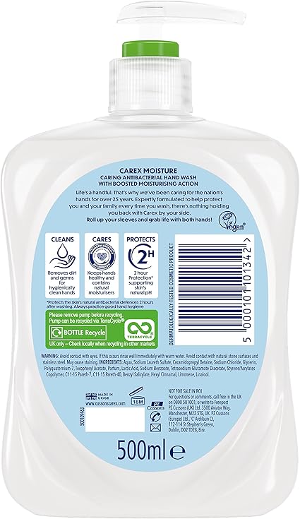 Carex Moisture Plus Antibacterial Hand Wash 250ml