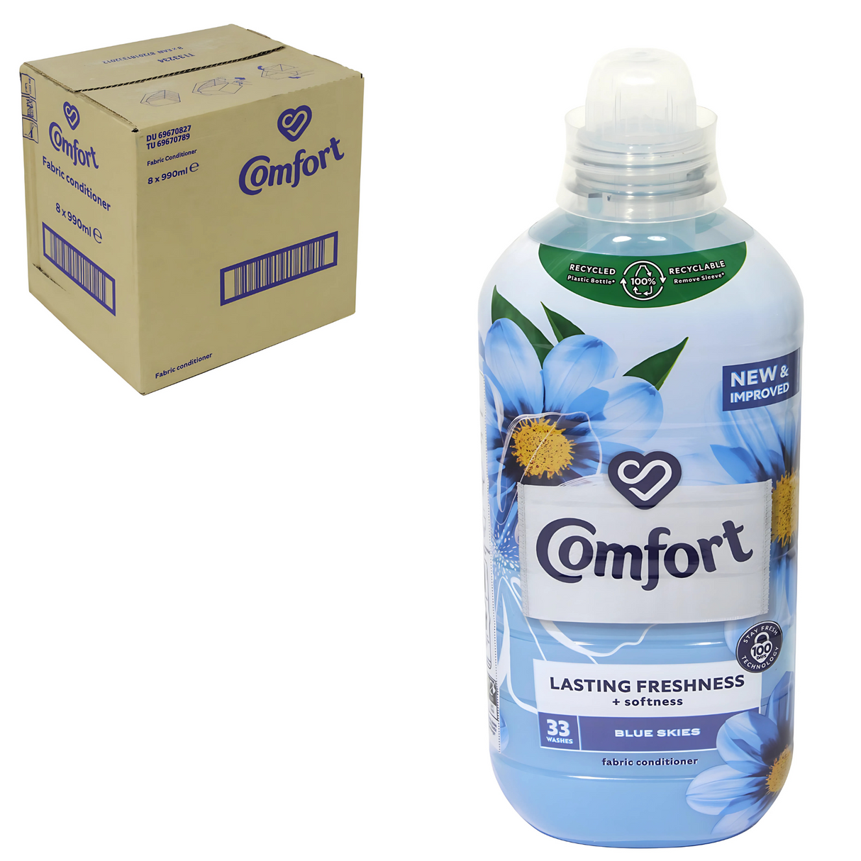 Comfort Fabric Conditioner Blue Skies 990ml 33 Washes