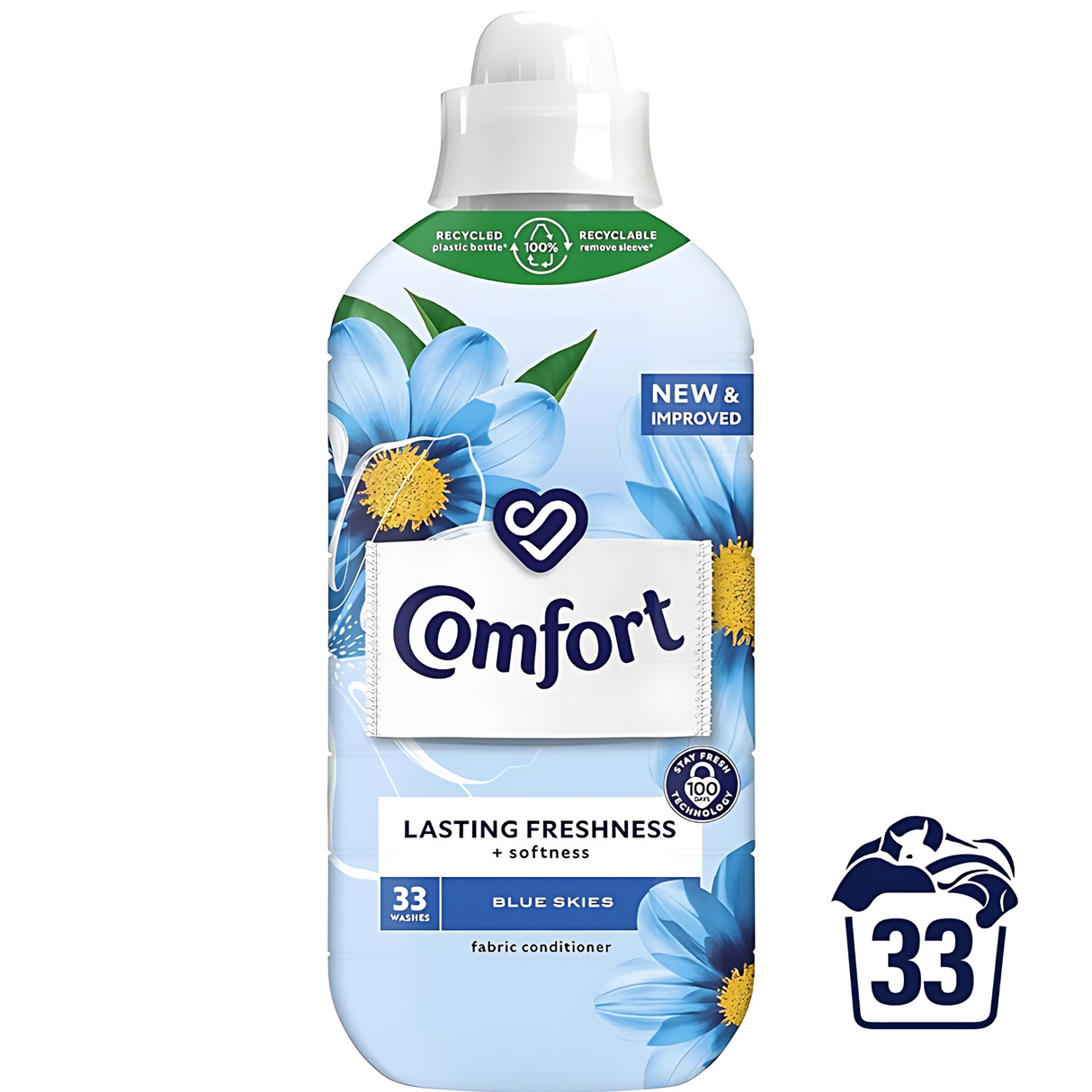 Comfort Fabric Conditioner Blue Skies 990ml 33 Washes