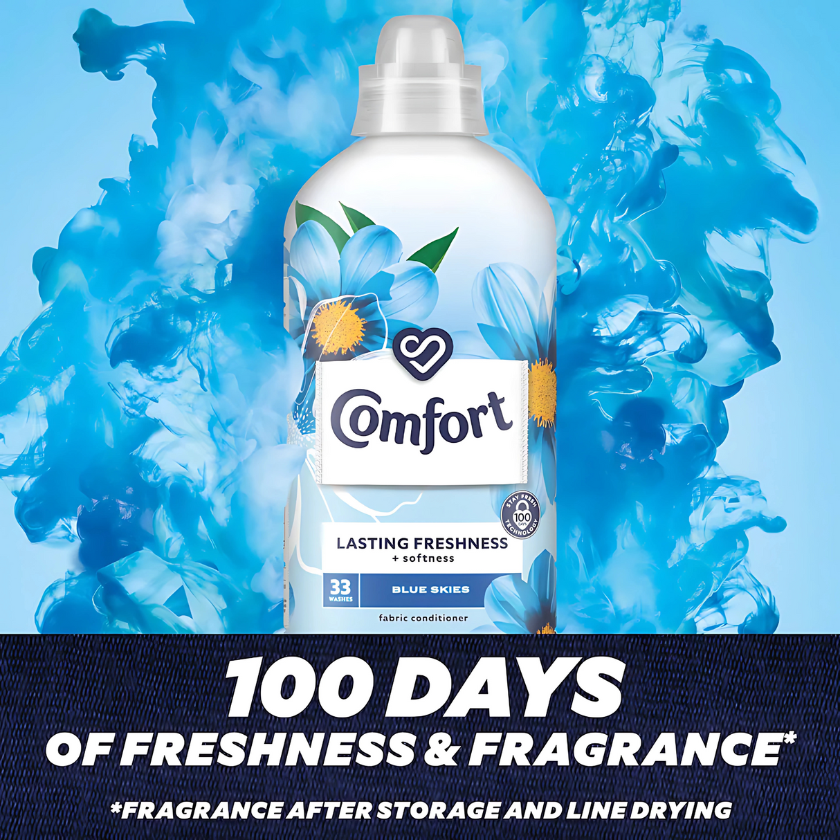 Comfort Fabric Conditioner Blue Skies 990ml 33 Washes