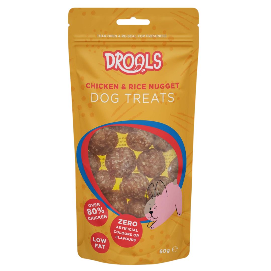Drools Chicken & Rice Nugget Dog Treats 60g (DR8590)