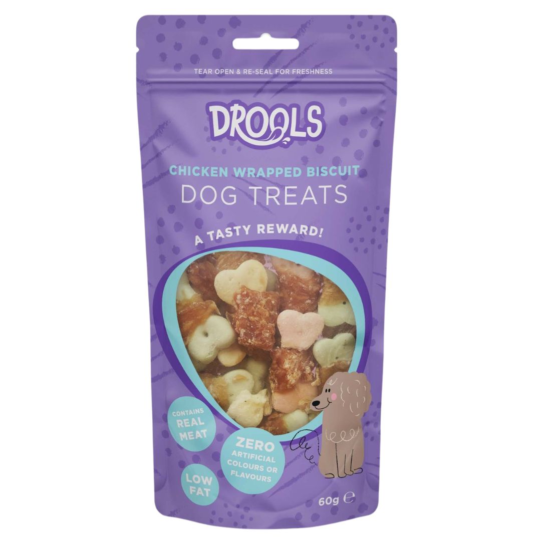 Drools Chicken Wrapped Biscuit Dog Treats 60g (DR8583)
