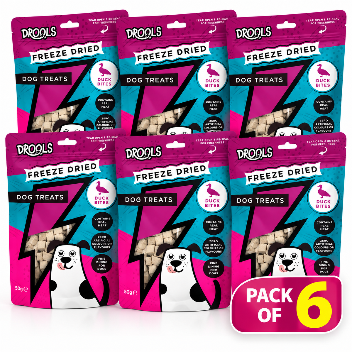 Drools Freeze Dried Duck Bites Dog Treats 50g (DR9494)| 6 Pack