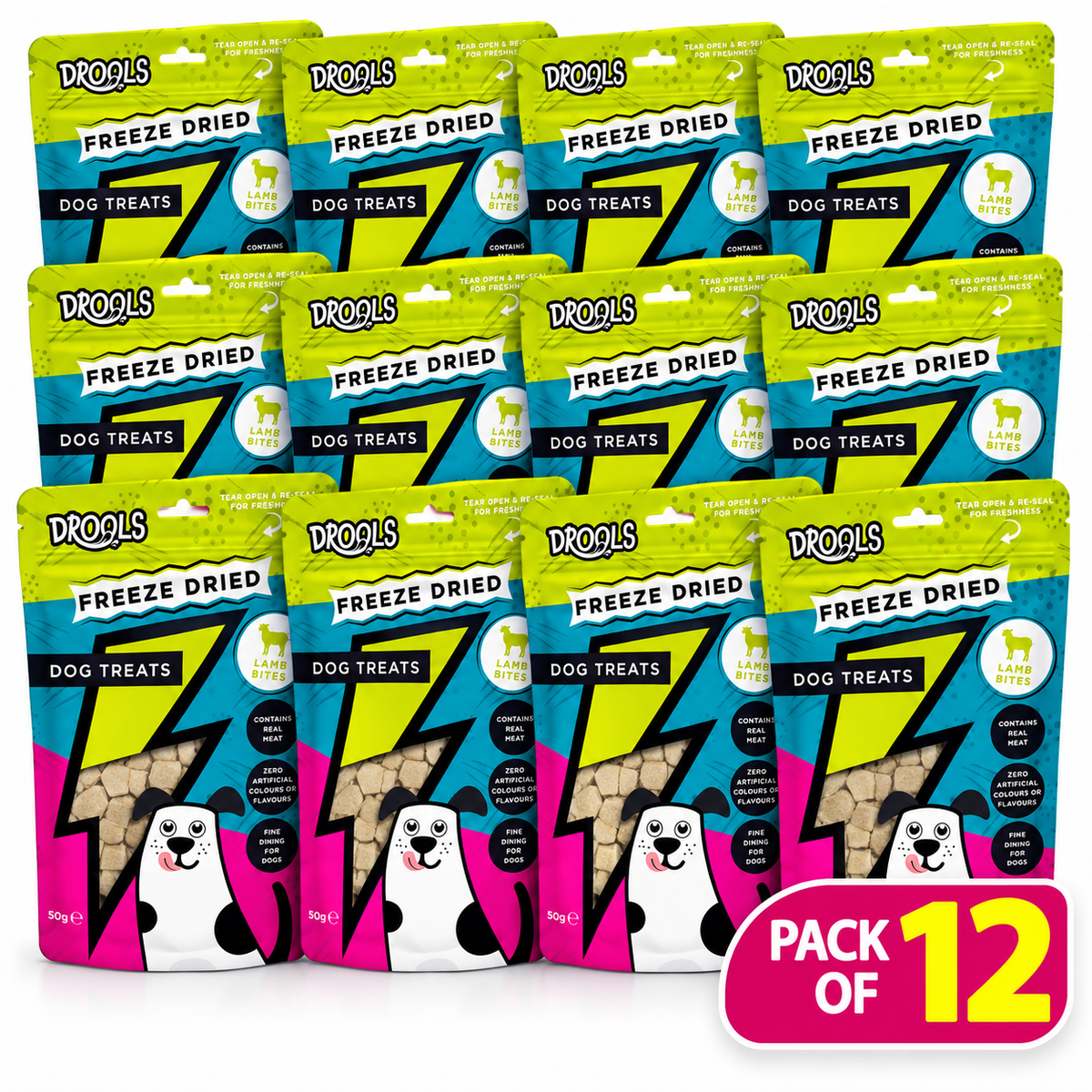 Drools Freeze Dried Lamb Bites Dog Treats 50g (DR9496)| 12 Pack