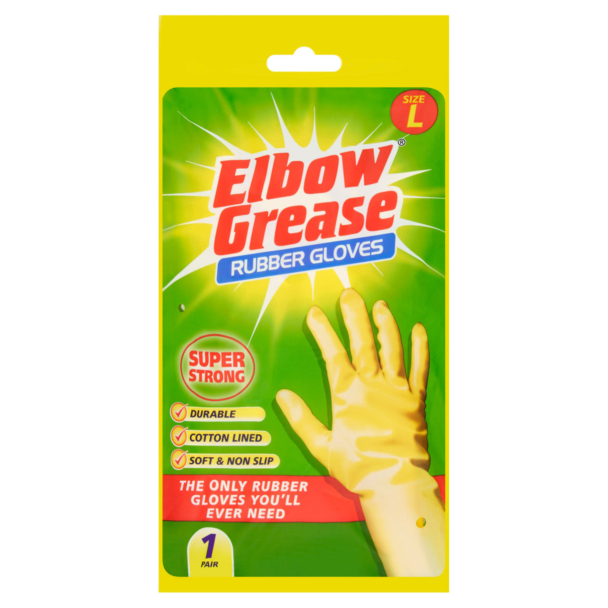 Elbow Grease Rubber Gloves 1 Pair - Large