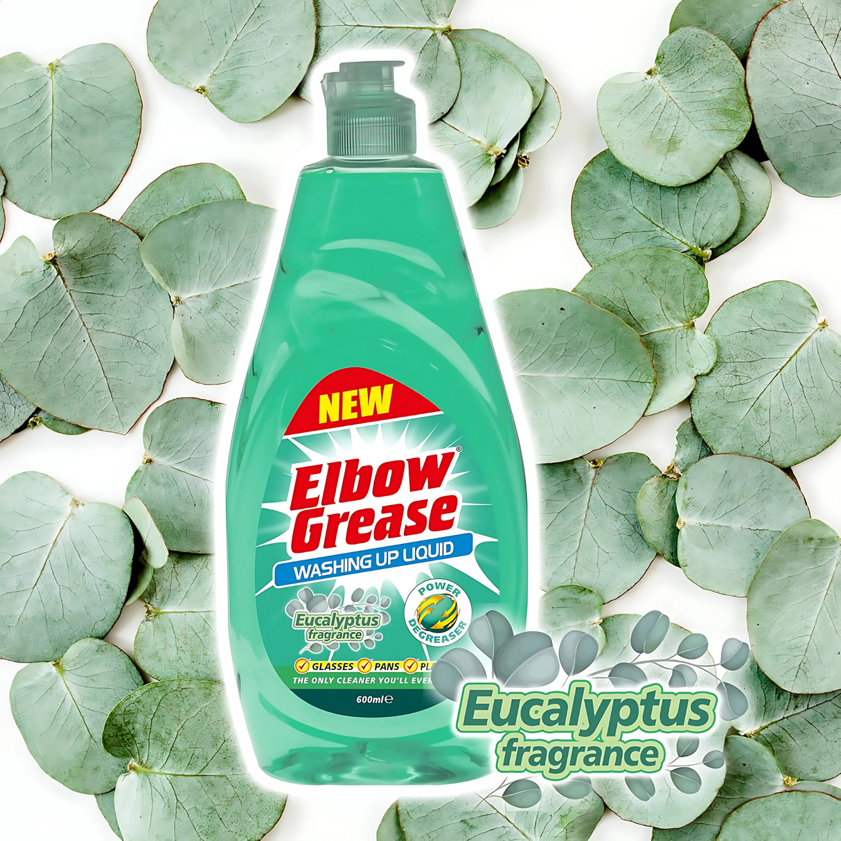 Elbow Grease Washing Up Liquid Eucalyptus 600ml
