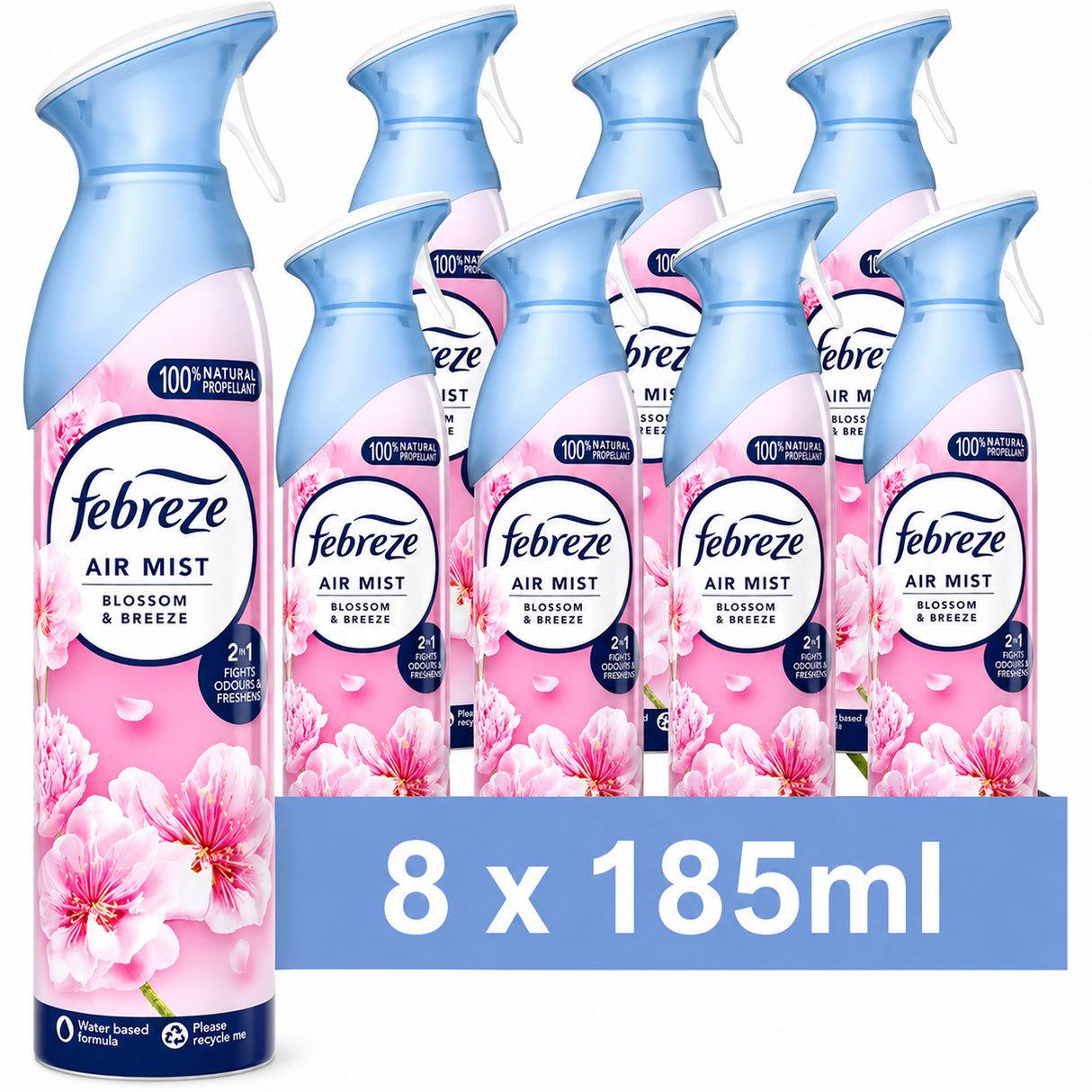 Febreze Air Mist Blossom & Breeze Air Freshener 185ml | Pack of 8
