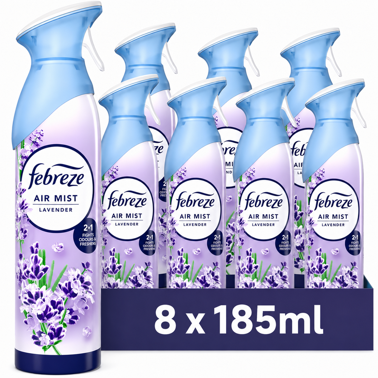 Febreze Air Mist Lavender Air Freshener 185ml | Pack of 8