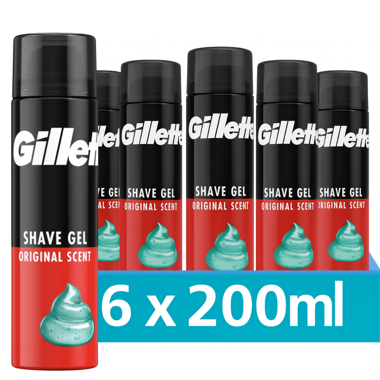 Gillette Regular Classic Shaving Gel 200ml | Pack of 6