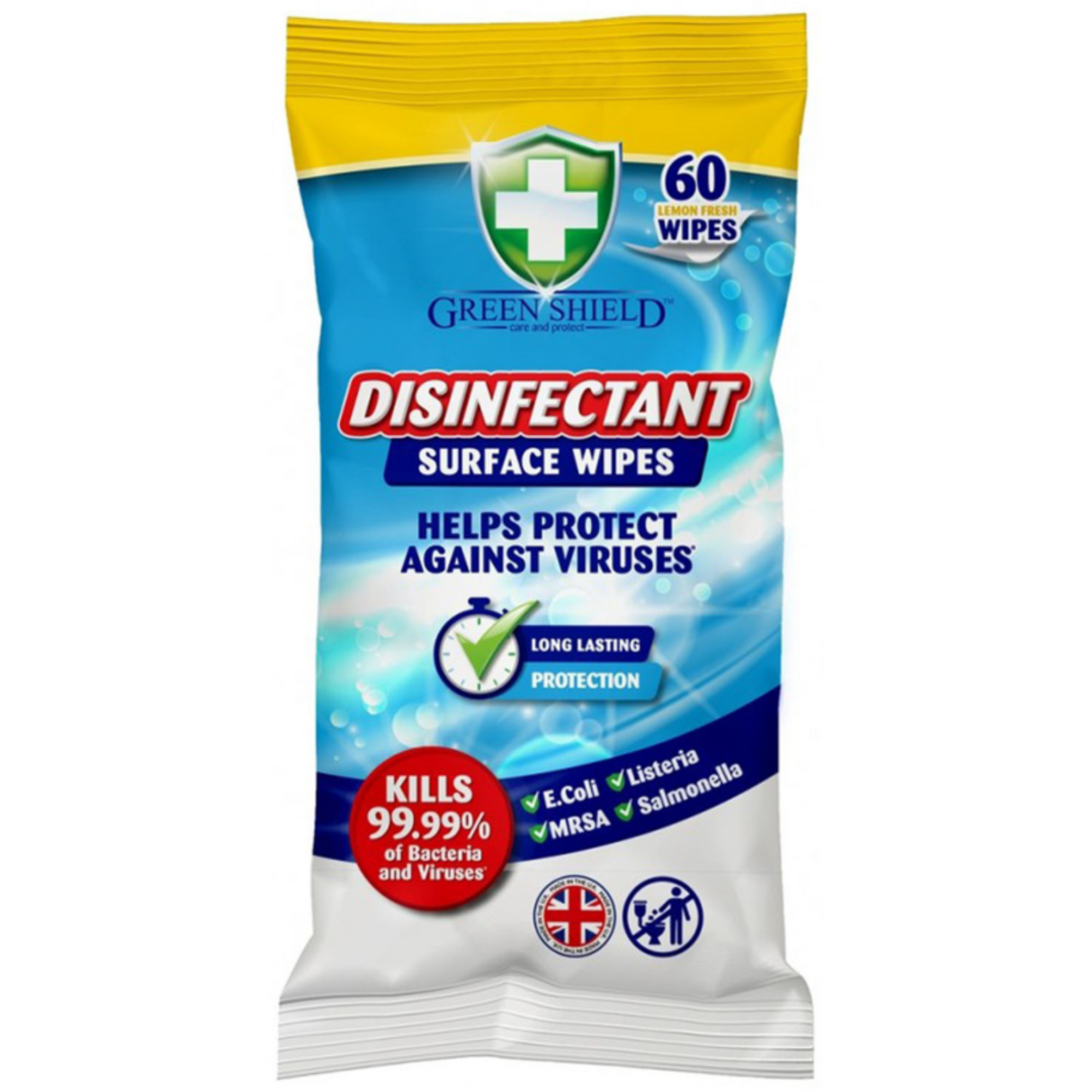 Green Shield Disinfectant Surface Wipes 70s I Pack of 12