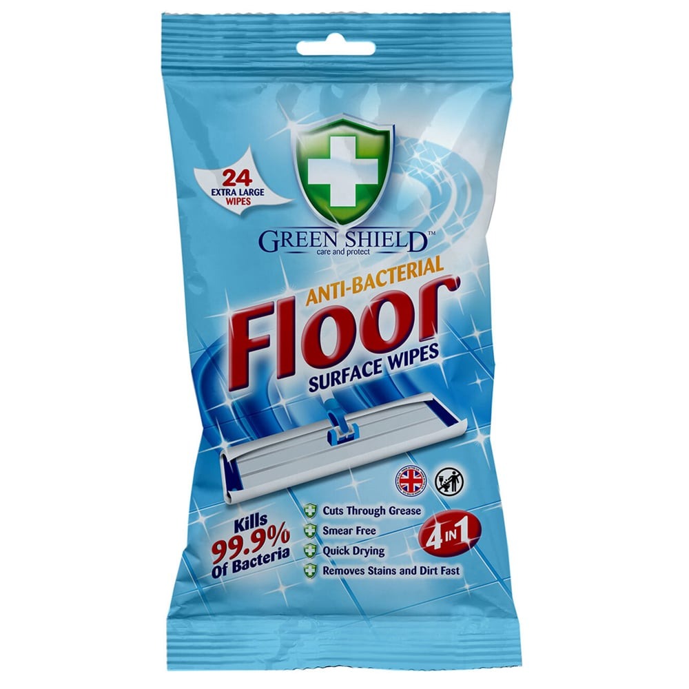Green Shield Anti-Bacterial Floor Surface Wipes 24s