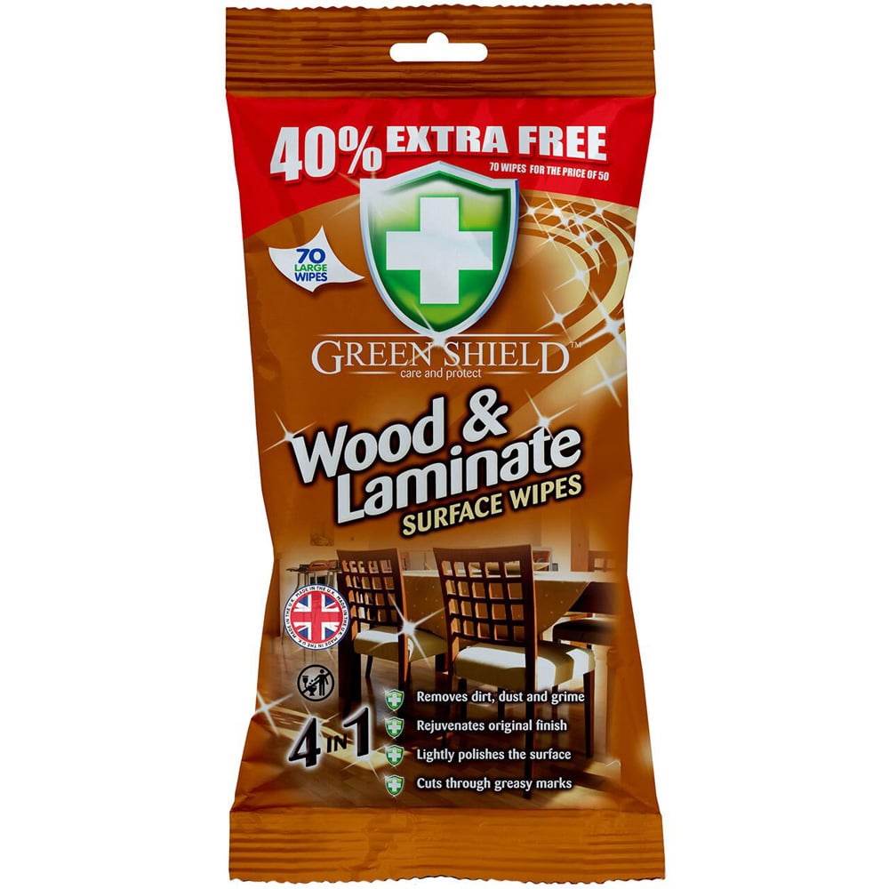 Green Shield Wood & Laminate Surface Wipes 70s