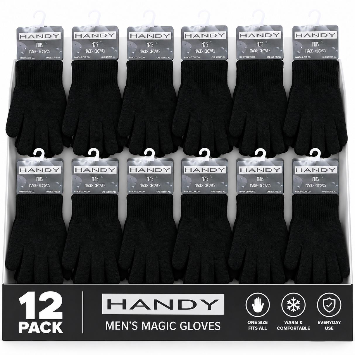 Handy Adult's Mens Black Magic Gloves GLM-110 | Pack of 12