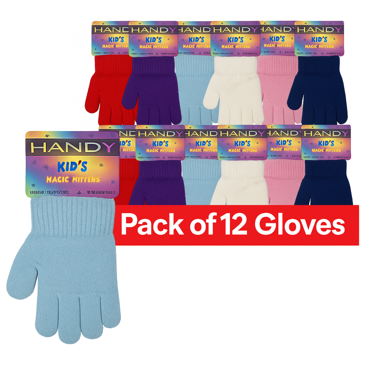 Handy Kids Assorted Colours Magic Mittens GLM-102 | Pack of 12