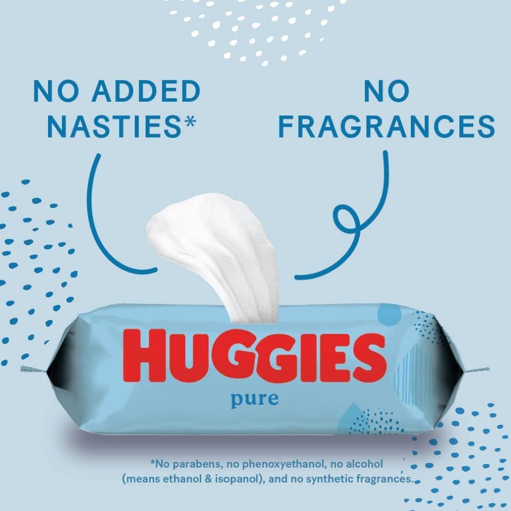 Huggies Pure 99% Water Baby Wipes 56s