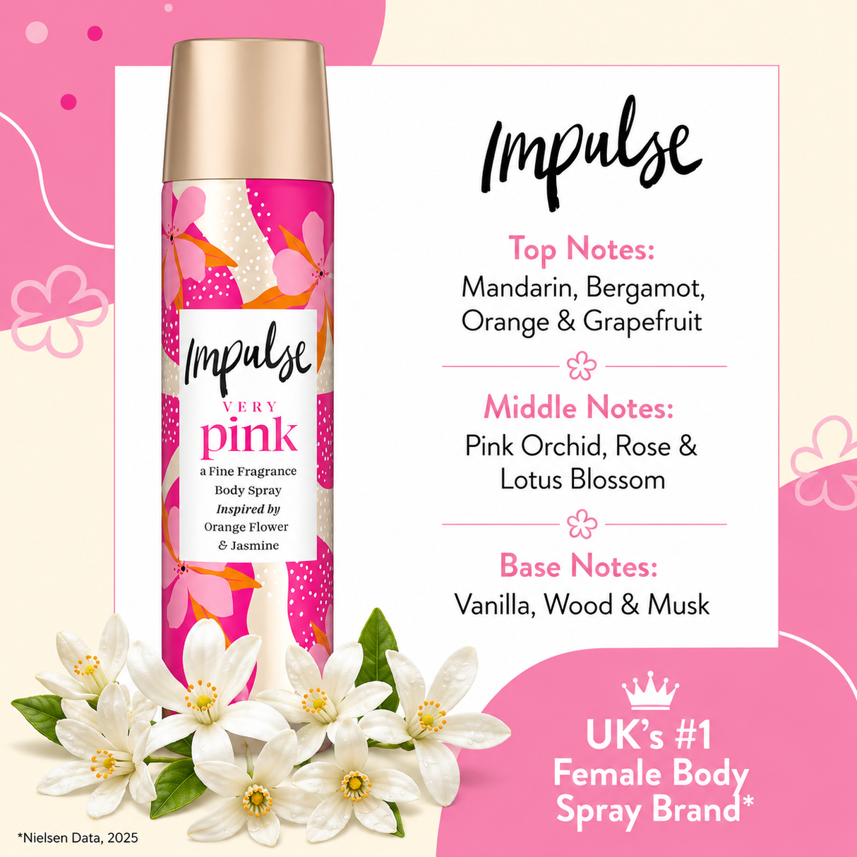Impulse Very Pink Body Spray 75ml