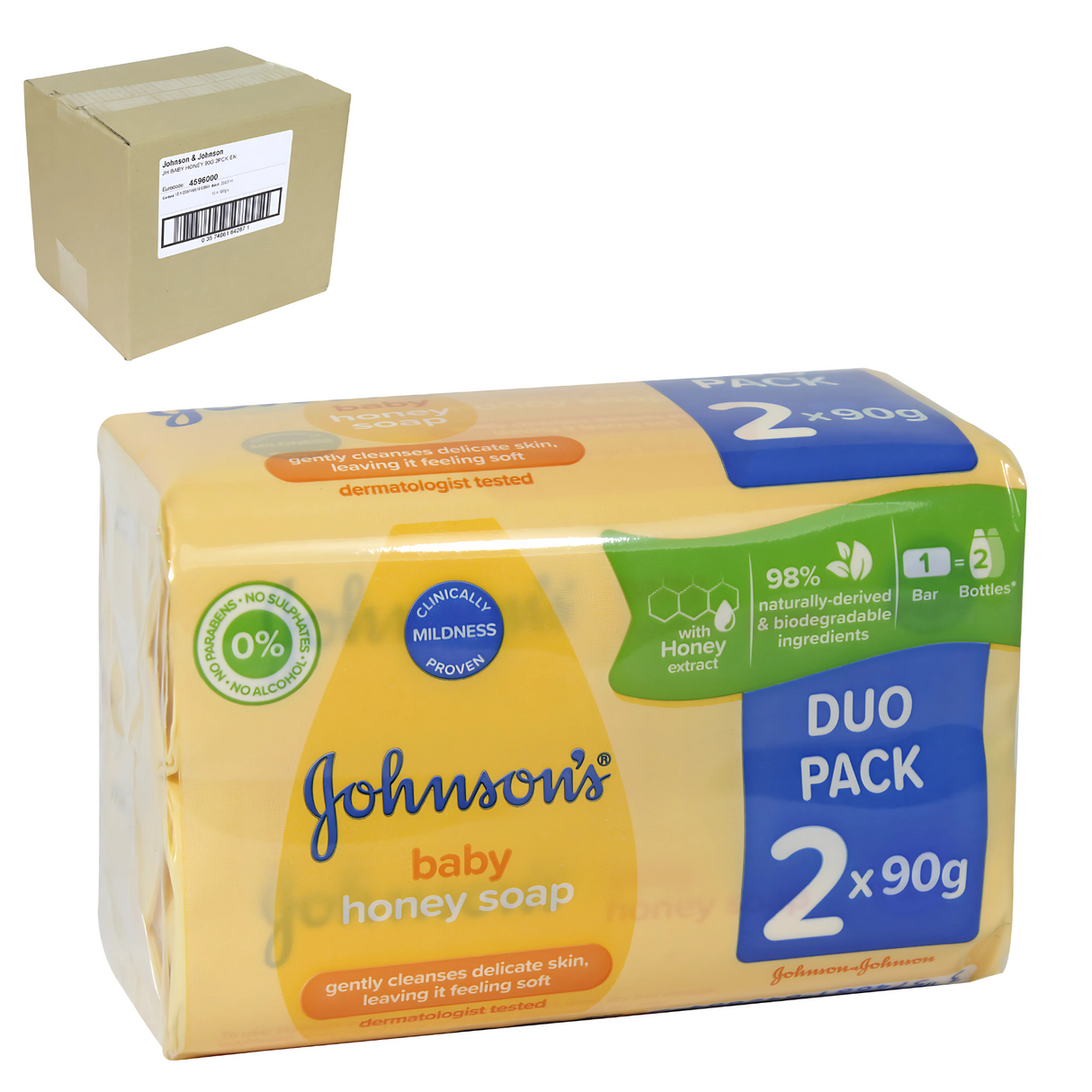 Johnson's Baby Honey Soap Bar 90g | Pack of 36
