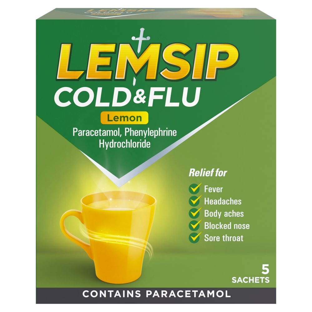 Lemsip Cold & Flu Lemon Sachets 5s