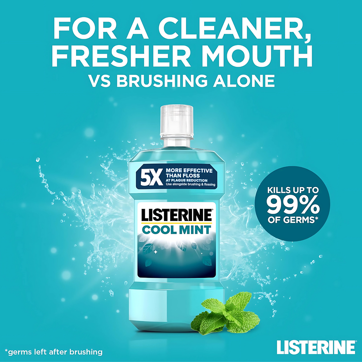 Listerine Cool Mint Mouthwash 250ml | Pack of 6