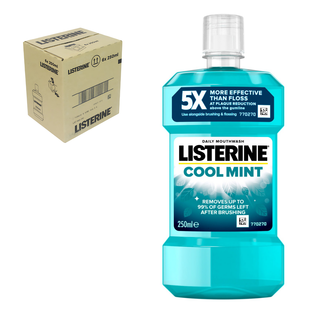 Listerine Cool Mint Mouthwash 250ml | Pack of 6