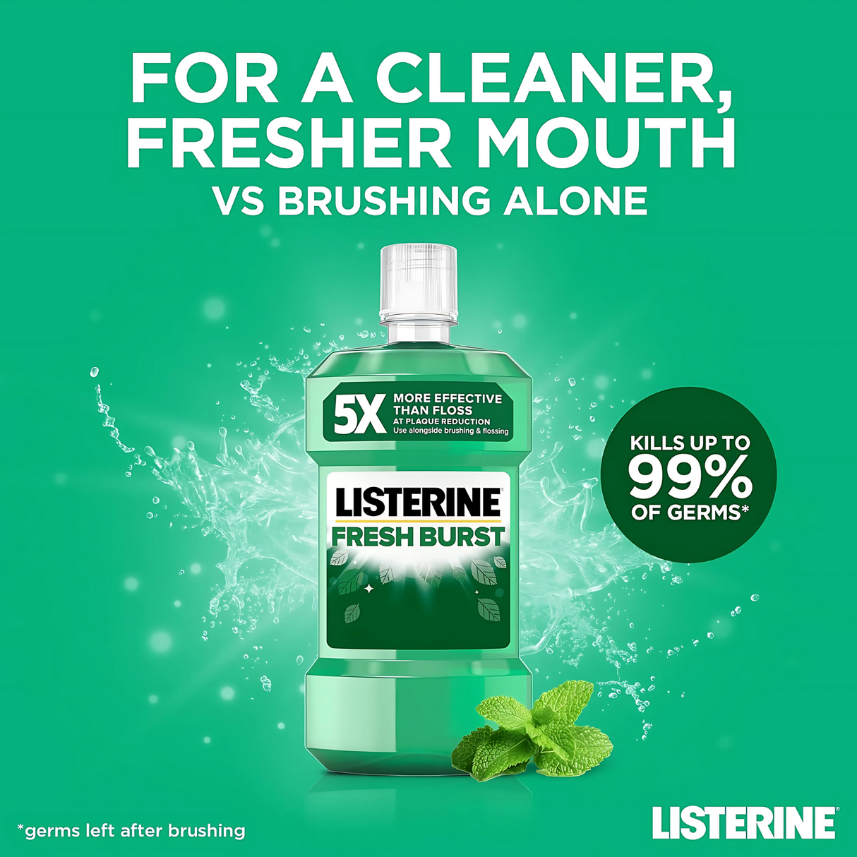 Listerine Fresh Burst Mouthwash 250ml