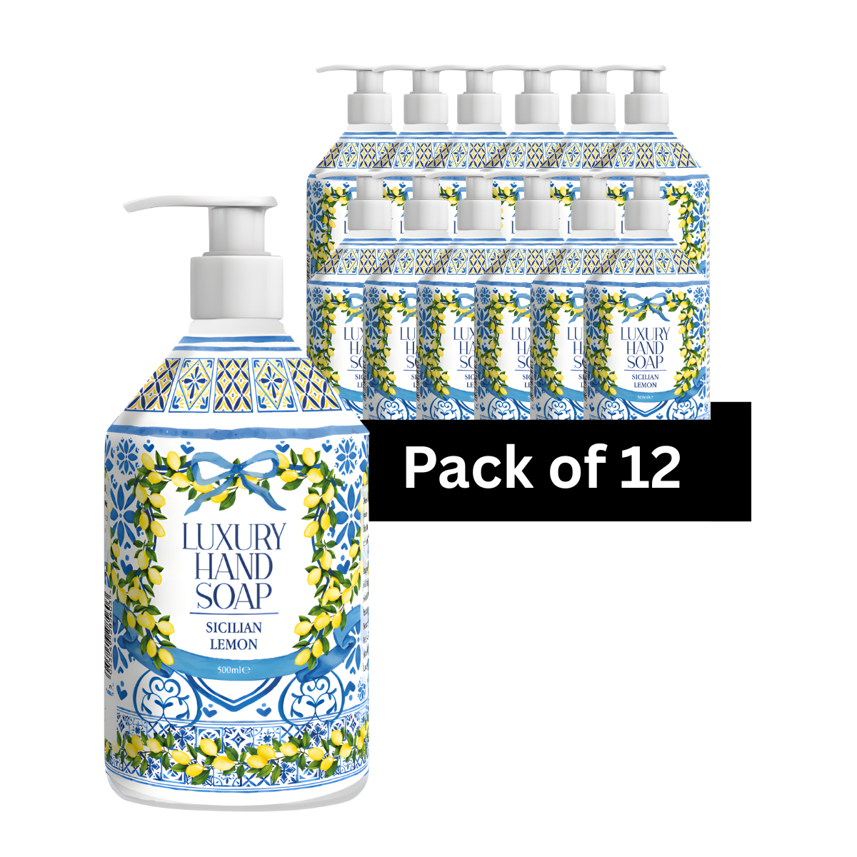 Luxury Hand Soap/Wash Sicilian Lemon 500ml - Pack of 12