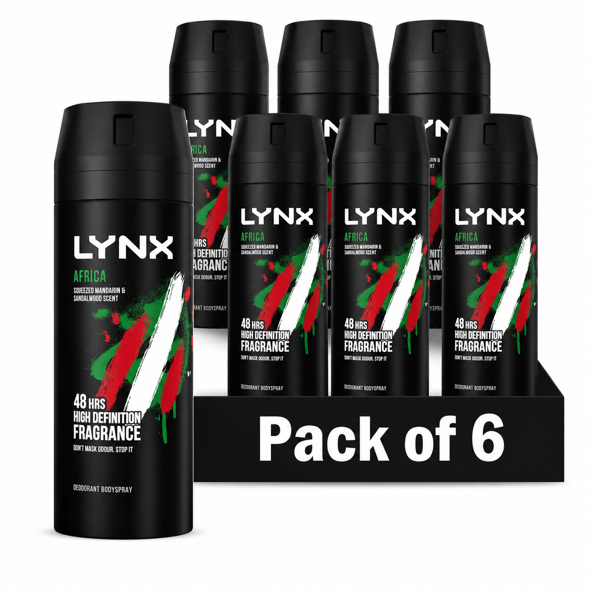 Lynx Body Spray Africa 150ml | Pack of 6