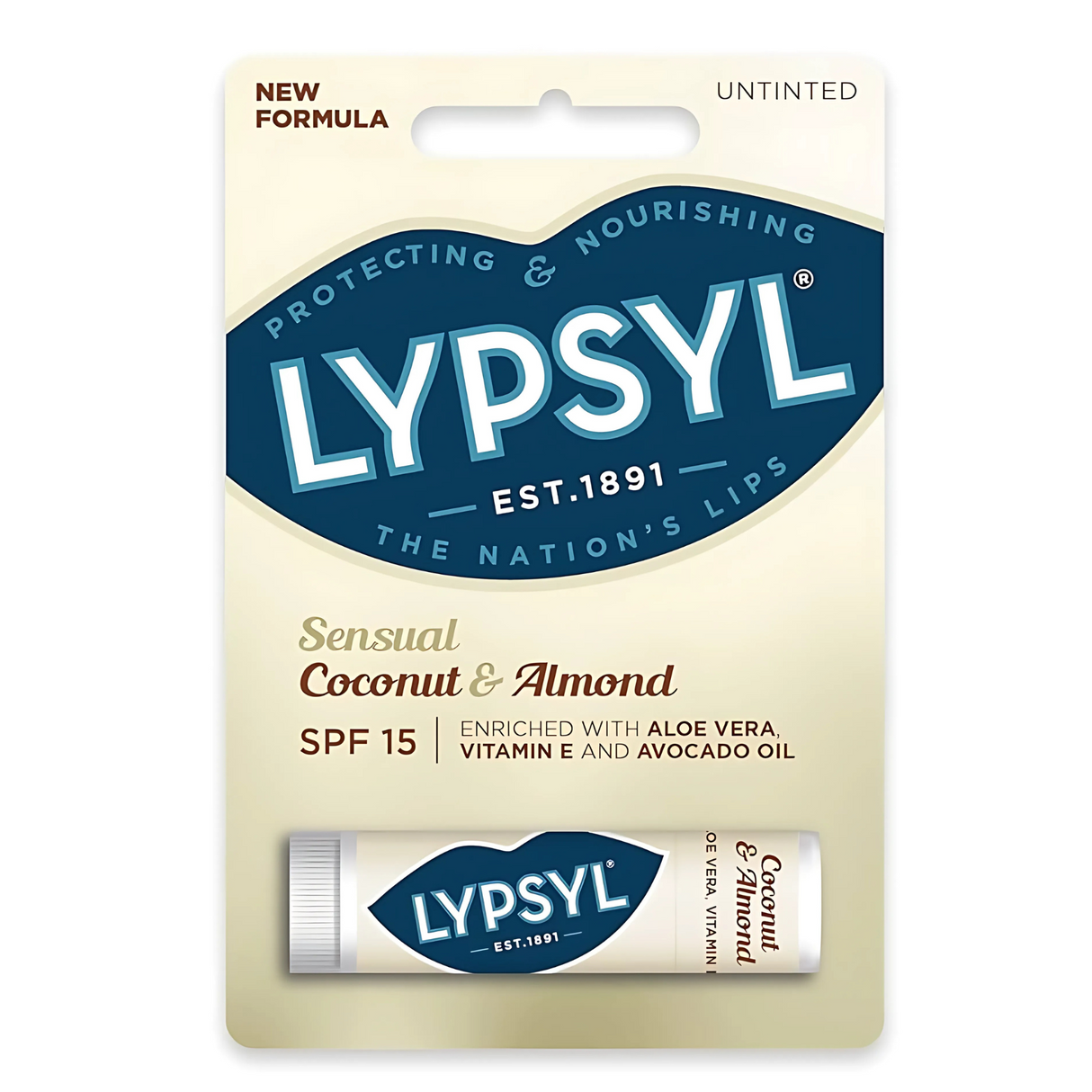 Lypsyl Coconut & Almond Lip Balm SPF15 Carded Stick 4.2g