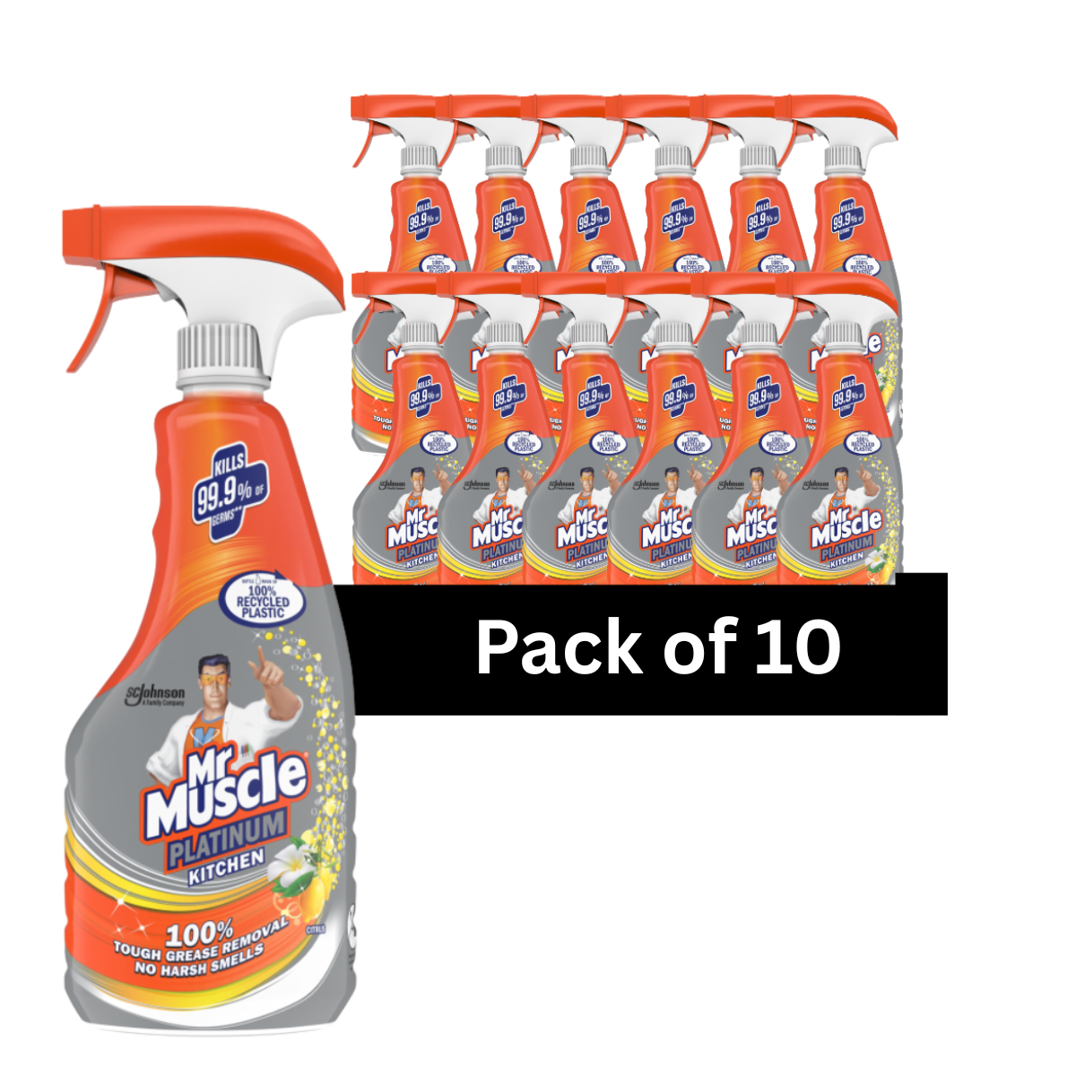 Mr Muscle Platinum Kitchen Cleaner Spray 500ml - Pack of 10