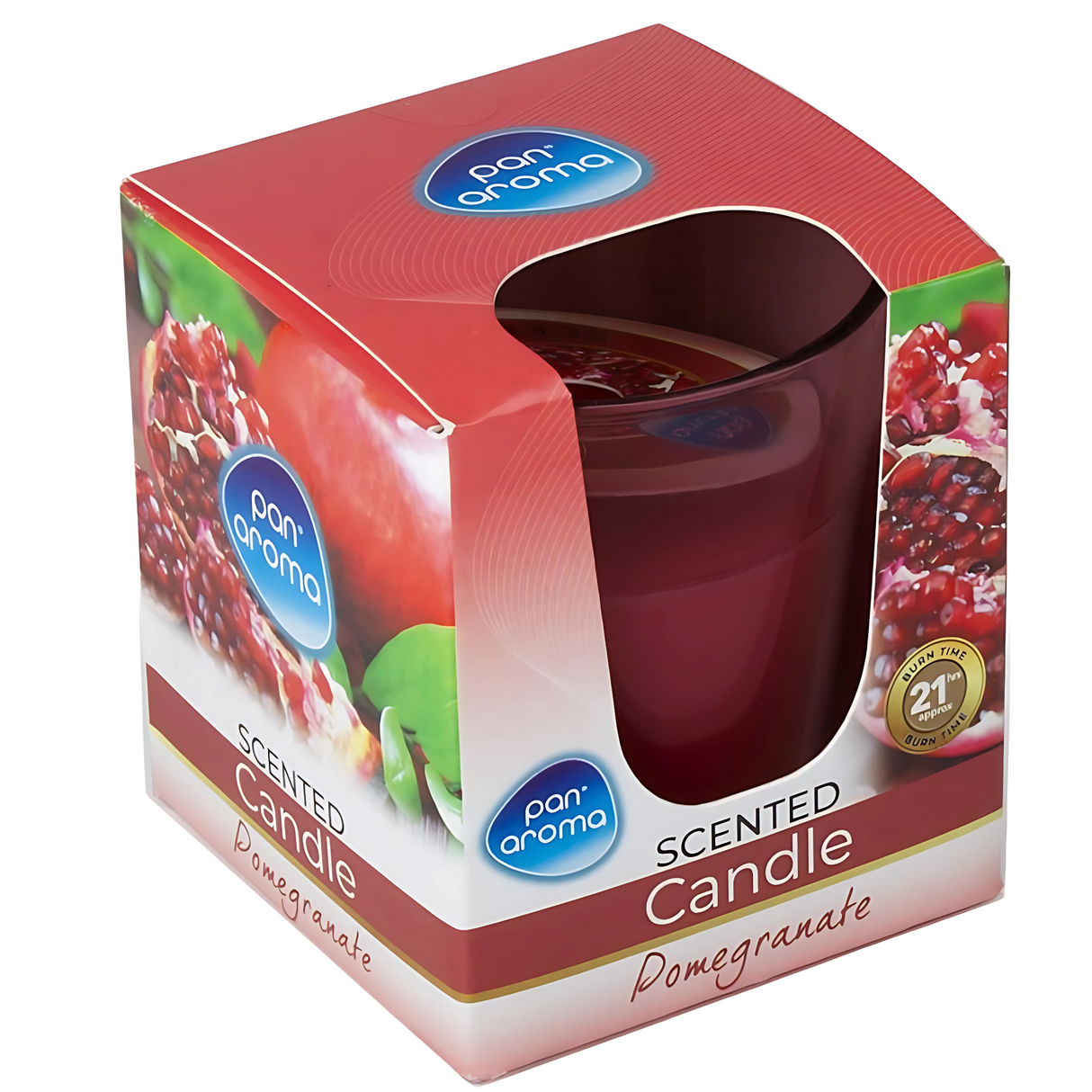 Pan Aroma Glass Candle Pomegranate 85g | Pack of 12