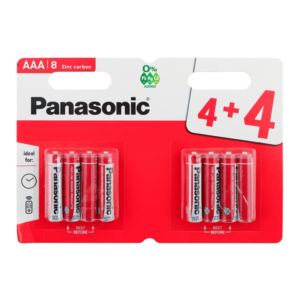 Panasonic Zinc Carbon AAA Batteries - 8 Pack
