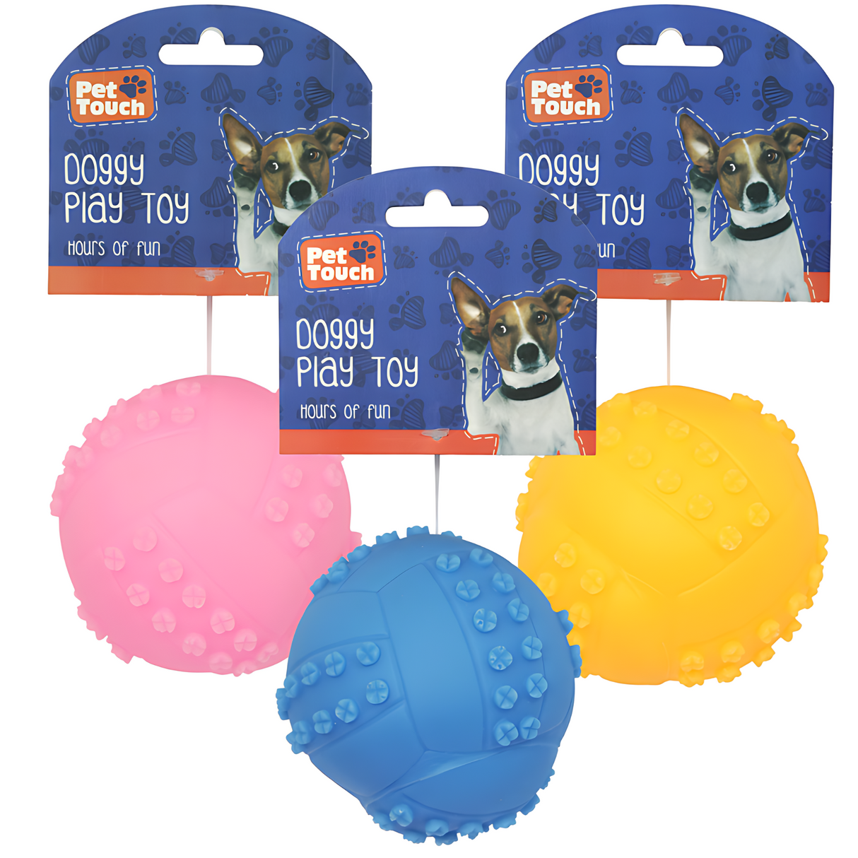 Pet Touch Squeaky Ball Assorted Dog Toy (HT6546)
