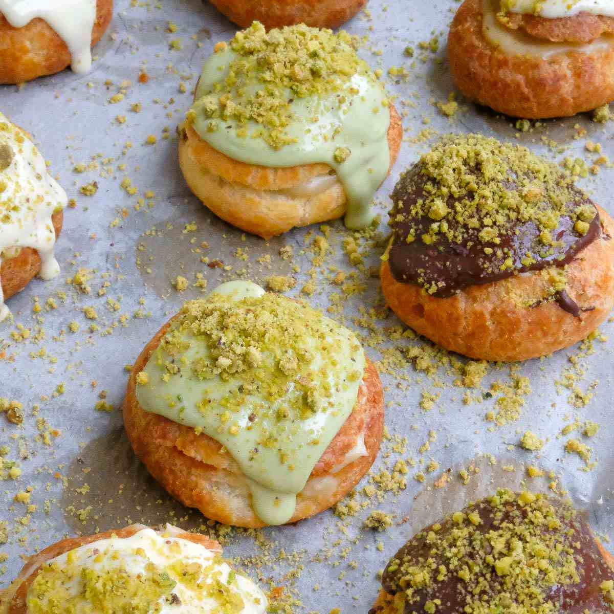 Pistachio Cream Recipes - Pistachio Cream Choux Buns
