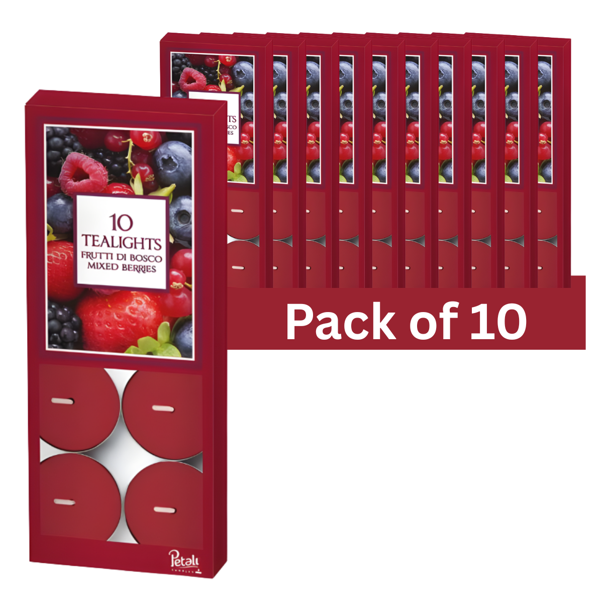 Petali Mixed Berries Scented Tealights | Pack of 10x10