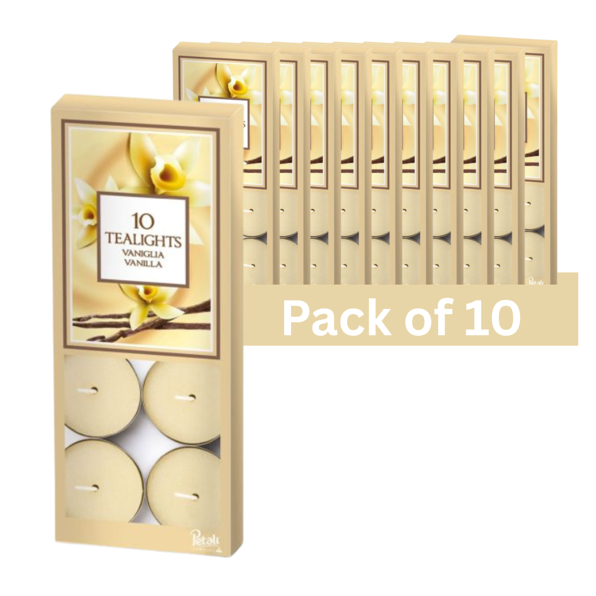 Petali Vanilla Scented Tealights | Pack of 10x10