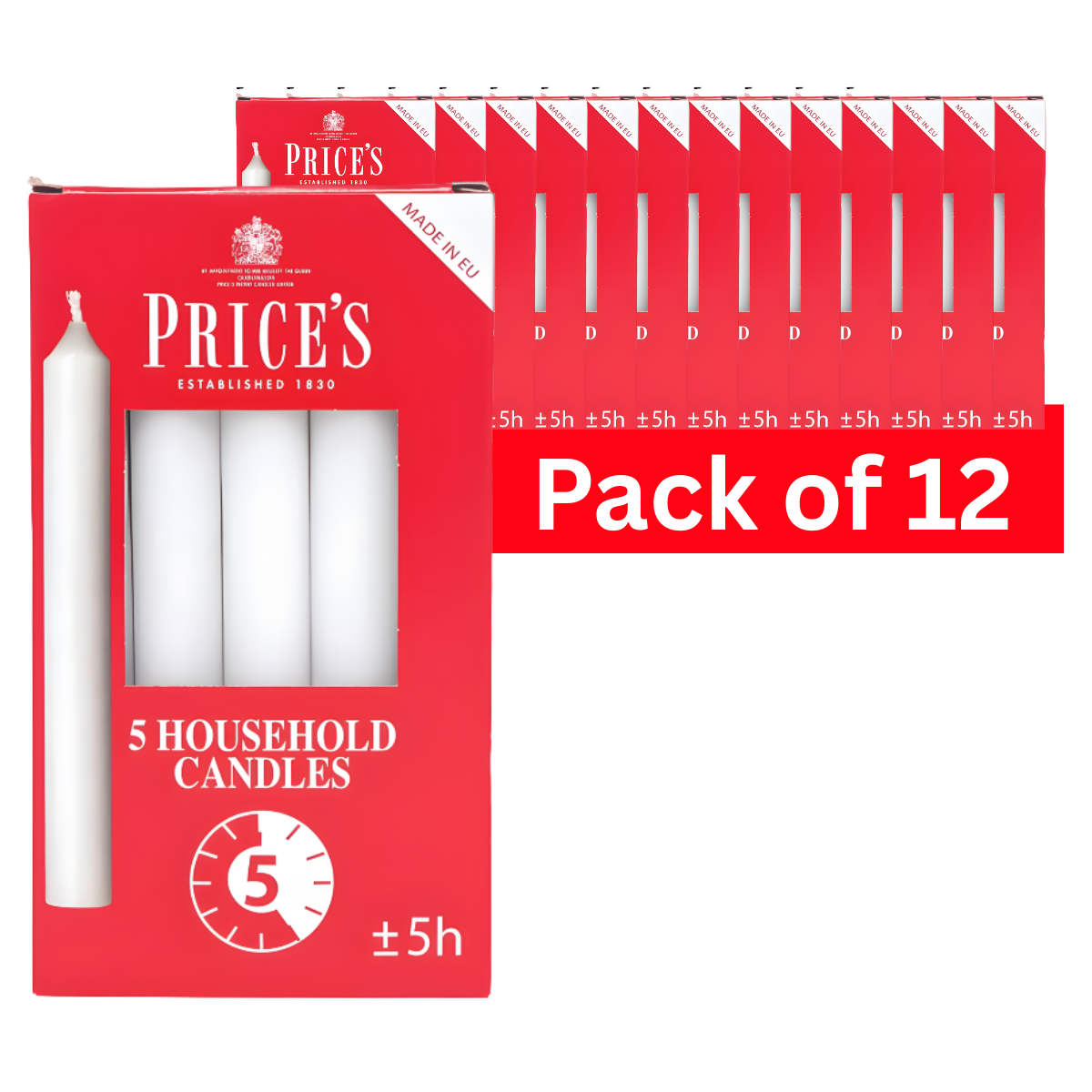 Price’s 5 Hour Household Candle | Pack of 12x5
