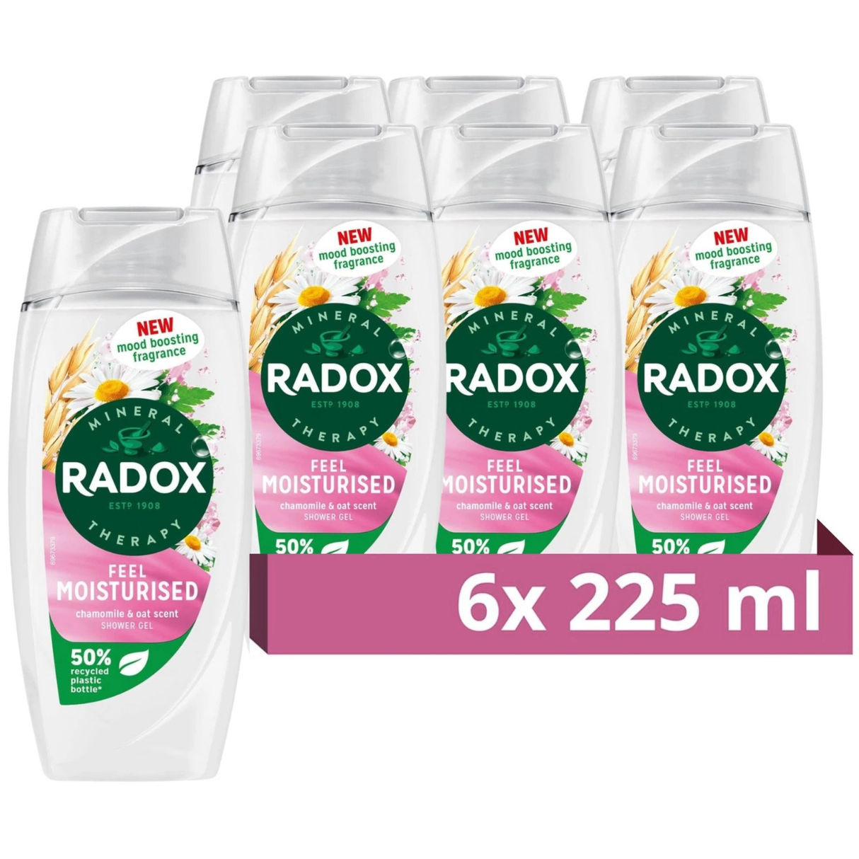 Radox Feel Moisturised Mood Boosting Shower Gel 225ml | Pack of 6
