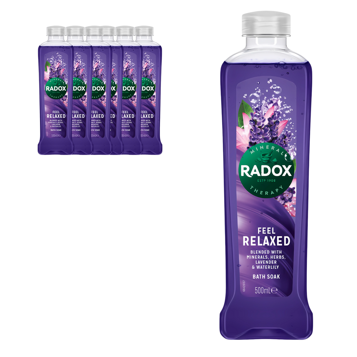 Radox Feel Relaxed Liquid Bath Soak 500ml | Pack of 6