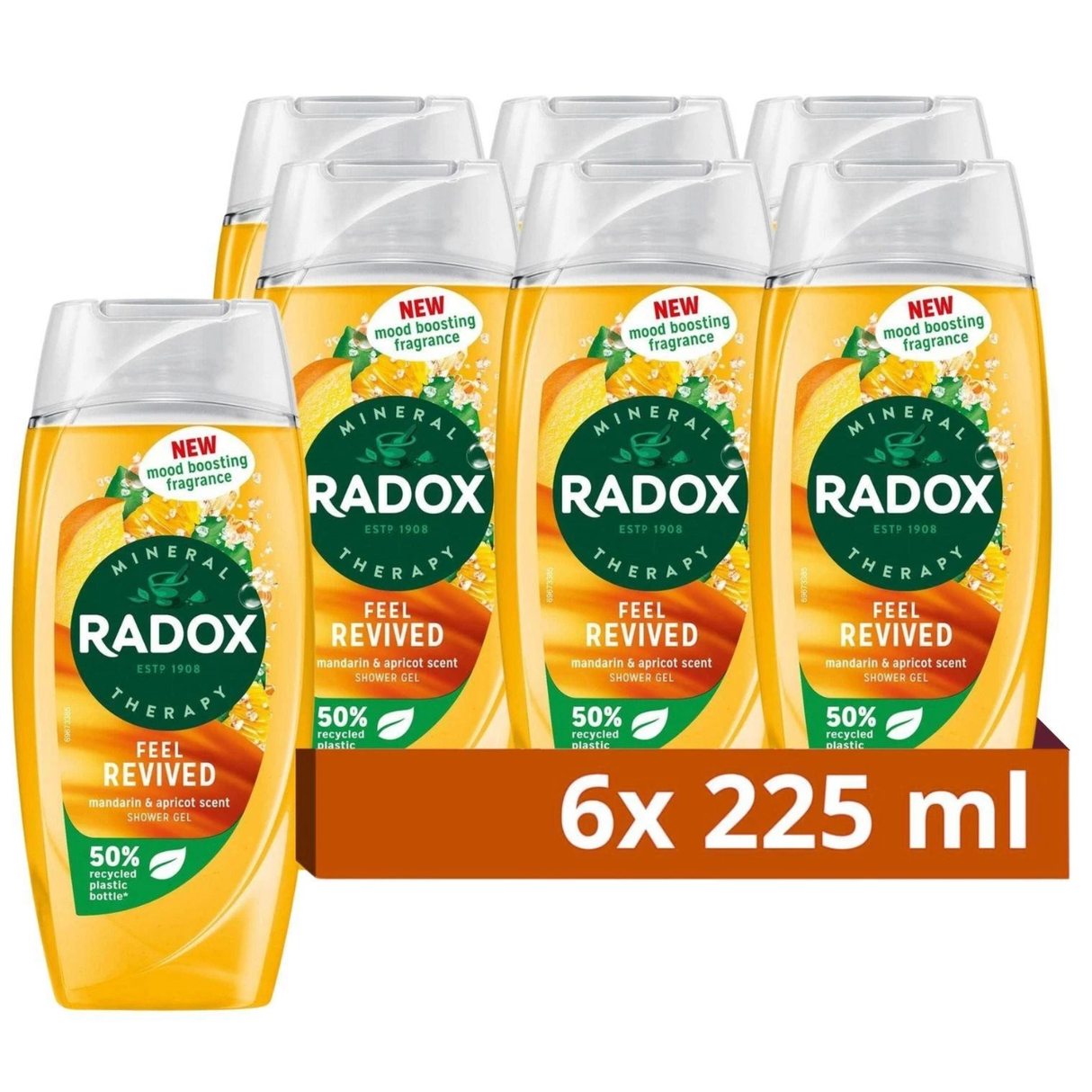Radox Feel Revived Mood Boosting Shower Gel 225ml | Pack of 6