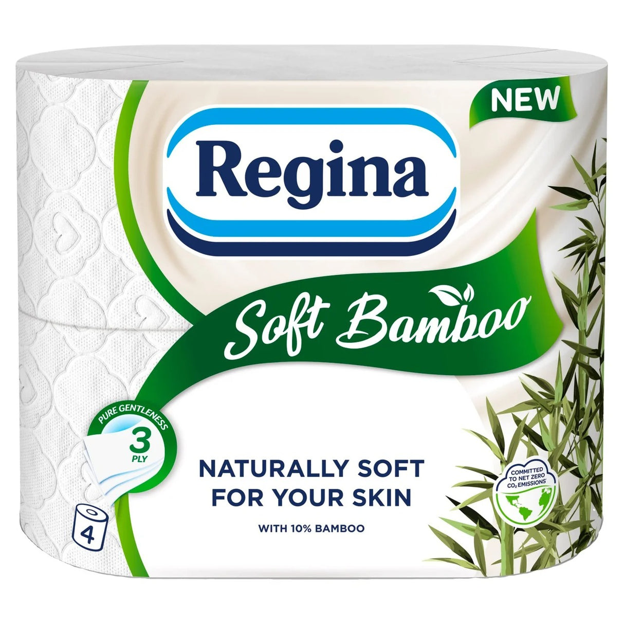 Regina Soft Bamboo 3 Ply Toilet Rolls - Pack of 4