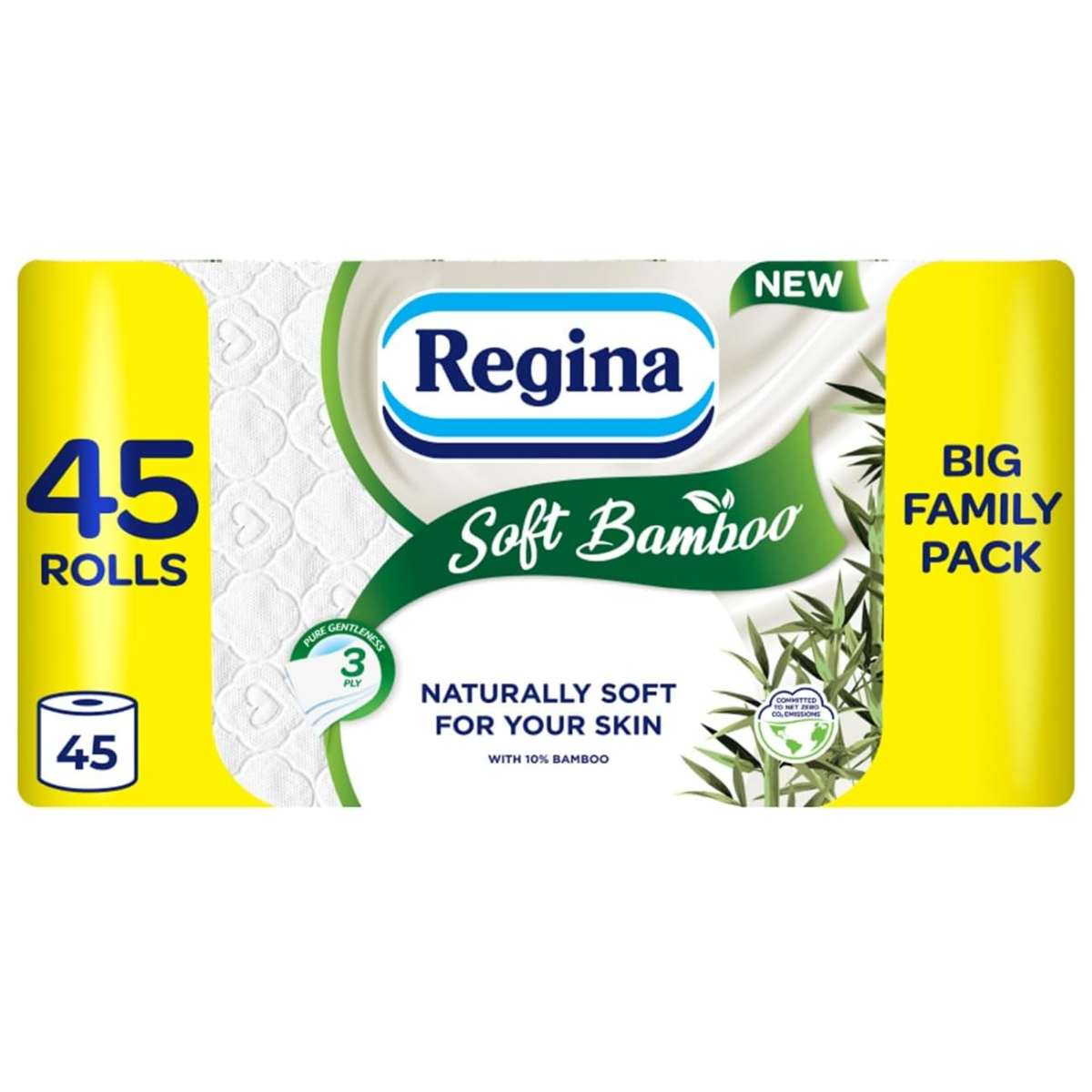 Regina Soft Bamboo 3 Ply Toilet Rolls - Pack of 45